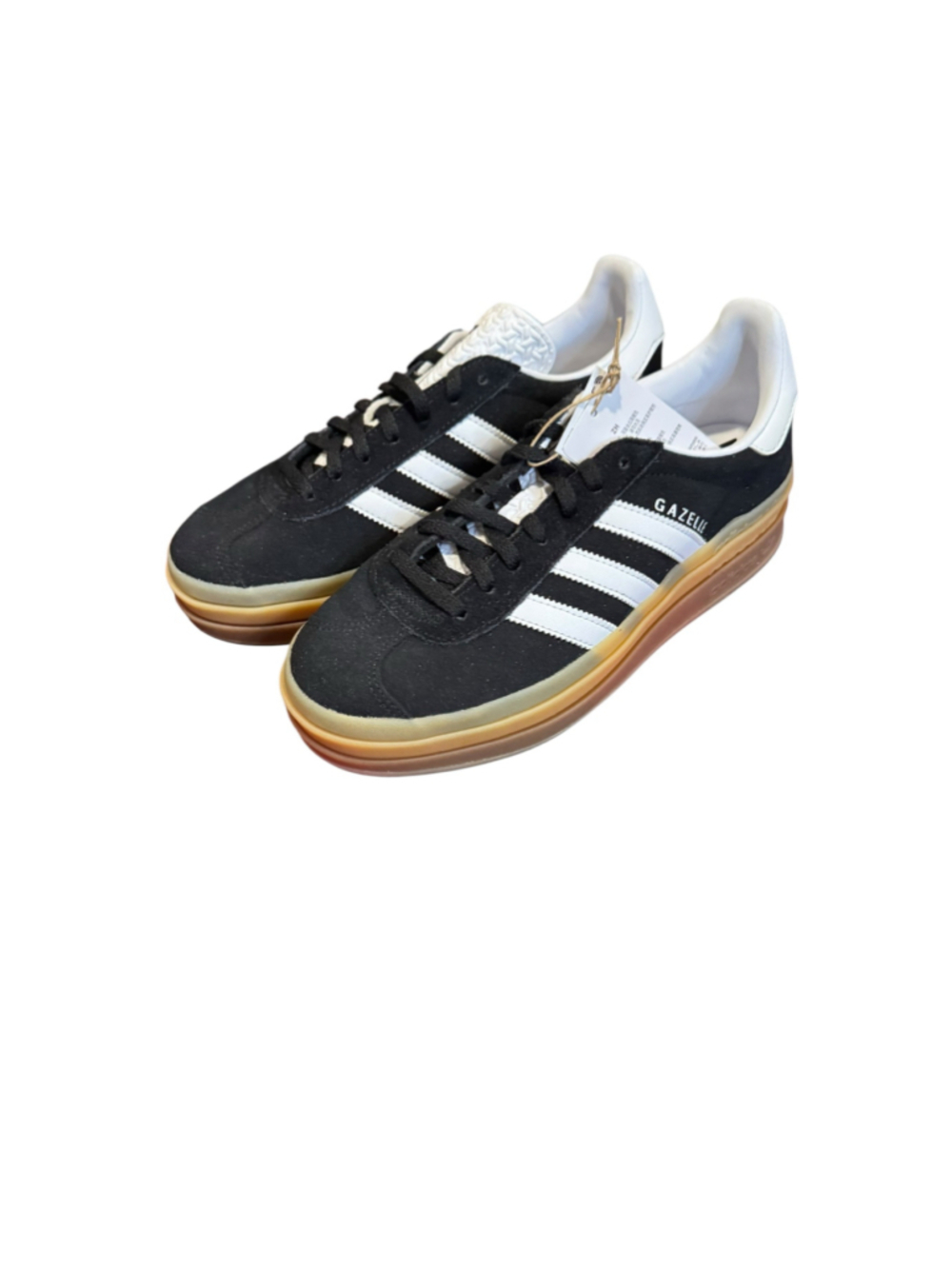 Womens Adidas Gazelle bold Sneakers Black and White-size 8
